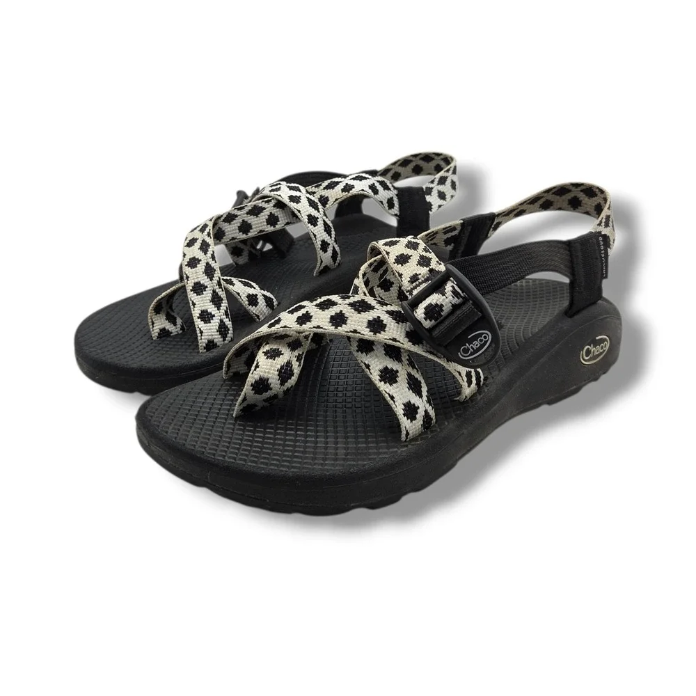 Chaco‎ Z/Cloud 2 Sandals Womens 8 Quilt Black White Hiking Outdoor